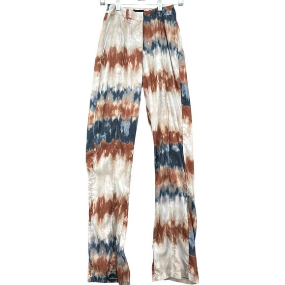 PrettyLittleThing Womens Tie-dye Wide Leg High Rise Palazzo Pants Size 0 - Picture 1 of 7